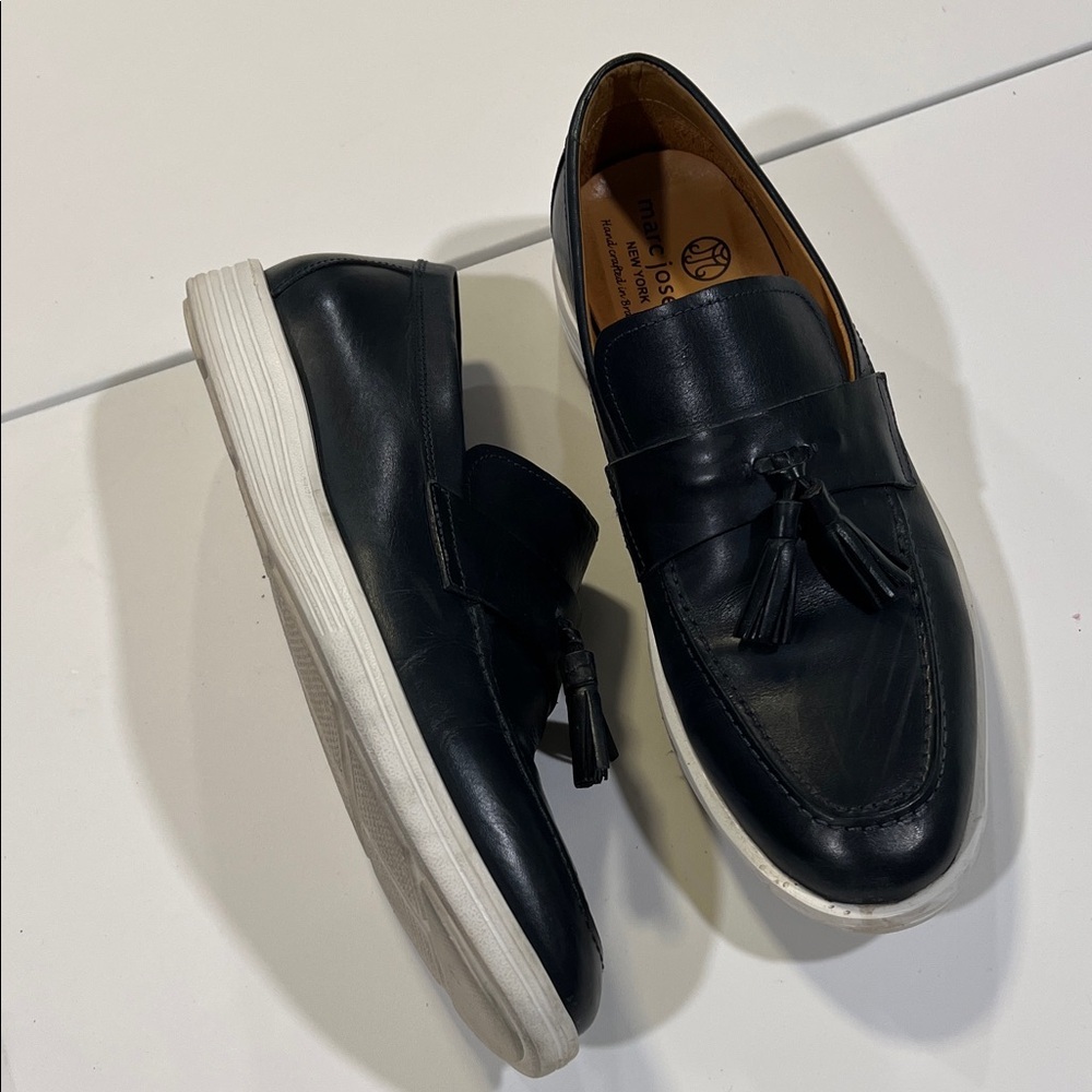 Marc Joseph - 8, Navy‎ Leather Loafers with Tassels